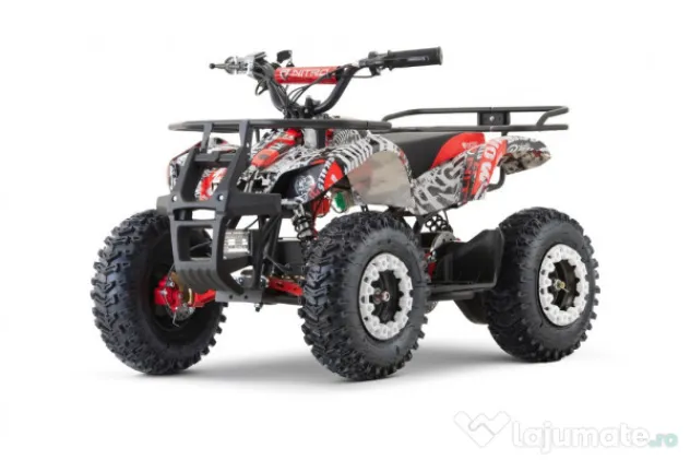 ATV electric NITRO Torino Quad 1200W 48V snowy tyres, red Grafiti