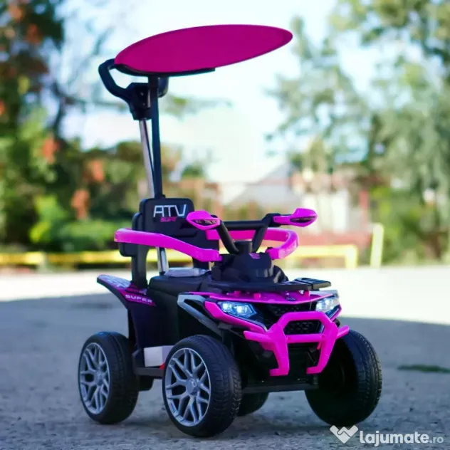 ATV electric cu maner 4 in 1, Kinderauto Hercules 35W 6V, RC #pink