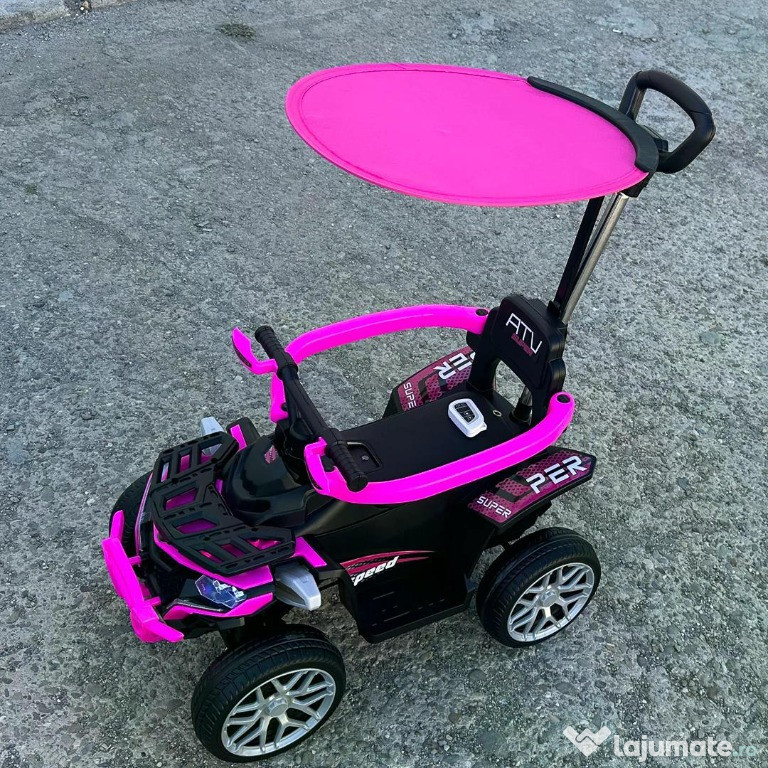 ATV electric cu maner 4 in 1, Kinderauto Hercules 35W 6V, RC #pink