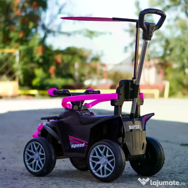 ATV electric cu maner 4 in 1, Kinderauto Hercules 35W 6V, RC #pink