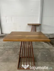 Mese lemn masiv și picioare fier forjat pentru mese