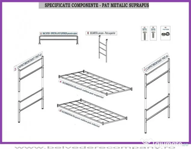 Paturi etajate metalice ideale pentru muncitori,santiere,pensiuni!