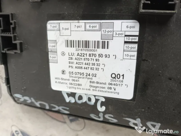 Modul Portiera Dreapta Spate Mercedes S Class 2009