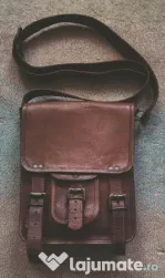 Geanta din piele de vitel noua cu curea umar - manufactura Franta