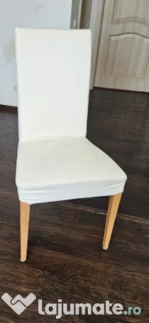 3 Scaune lemn cu husă