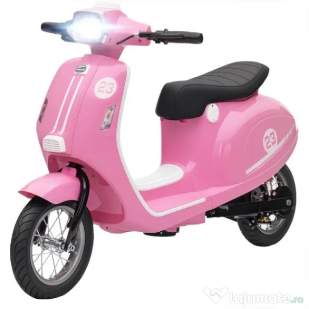 Scuter electric Kinderauto Retro, 350W, 24V 10Ah, roti gonflabile