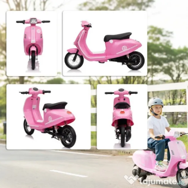 Scuter electric Kinderauto Retro, 350W, 24V 10Ah, roti gonflabile