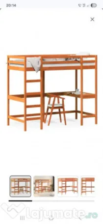 Ieftin 3 cadre de pat supraetajat cu birou inclus