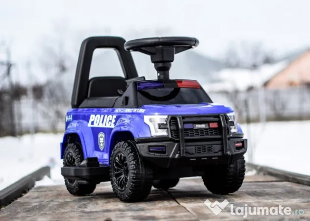 Masinuta 2 in 1 cu pedala elecrica Police QLS-993 30W Blue