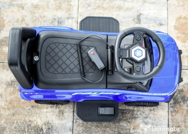 Masinuta 2 in 1 cu pedala elecrica Police QLS-993 30W Blue