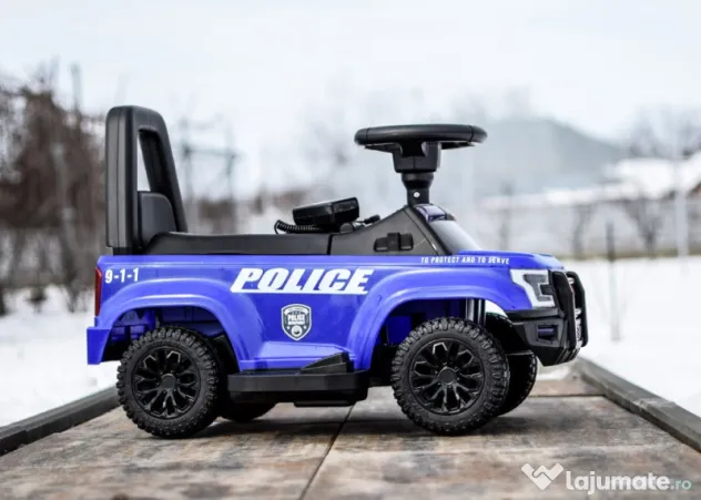 Masinuta 2 in 1 cu pedala elecrica Police QLS-993 30W Blue
