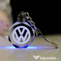 Breloc auto din cristal cu LED - Logo CAR