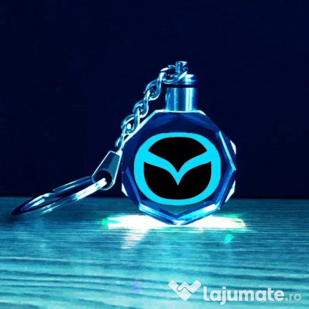 Breloc auto din cristal cu LED - Logo CAR