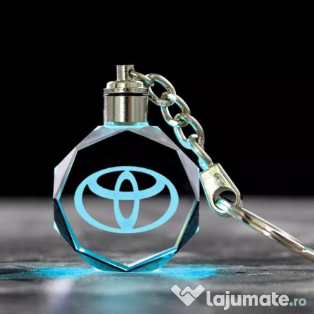 Breloc auto din cristal cu LED - Logo CAR