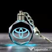 Breloc auto din cristal cu LED - Logo CAR 