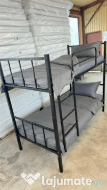 Ansamblu Pat metalic etajat - model BEL 2 - Livrare din Stoc