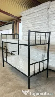 Ansamblu Pat metalic etajat - model BEL 2 - Livrare din Stoc 
