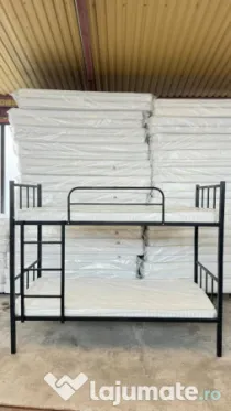 Pat Metalic Etajat Model BEL 2 + 2 Saltele 12 cm – Super Ofertă