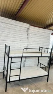 Pat Metalic Etajat Model BEL 2 + 2 Saltele 12 cm – Super Ofertă