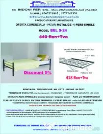 Pat metalic single-1 pers.-rezistent și durabil - Oferta Speciala!