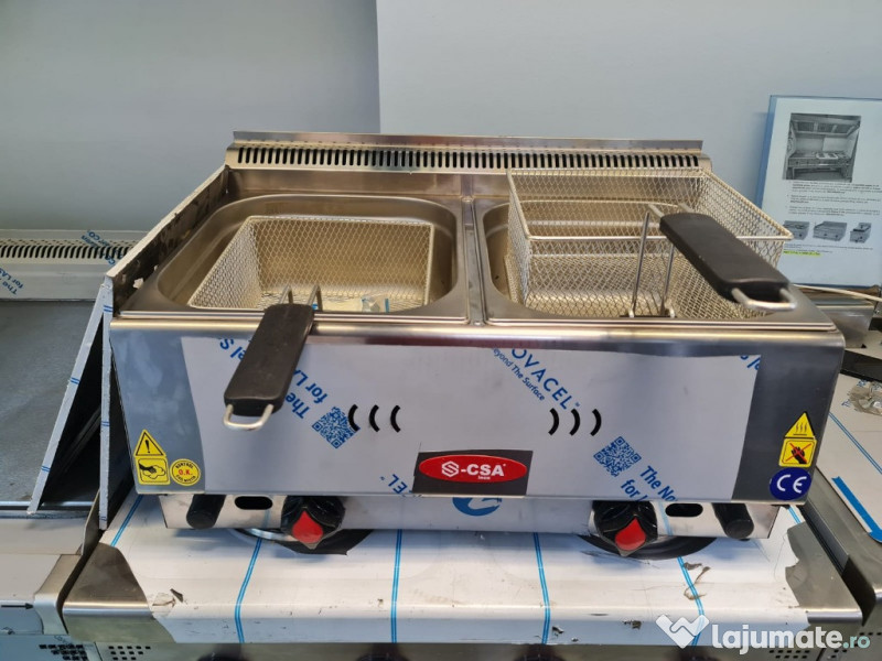 Friteuza dubla 2*8 l alimentare gaz retea /gaz butelie