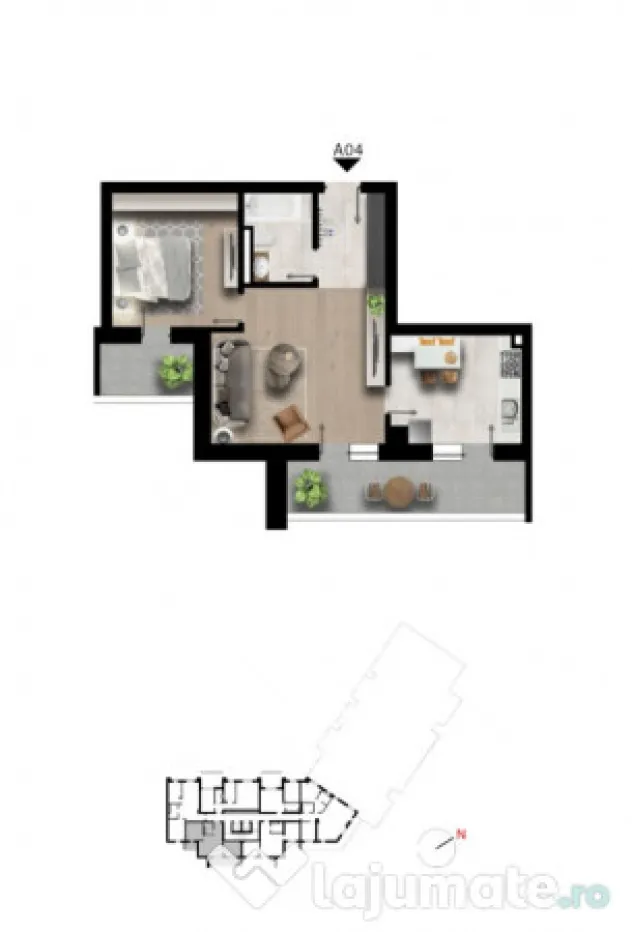 Apartament 2 camere cu terasă în Militari Direct de la dezvoltator