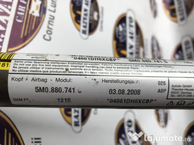 Airbag cortina stanga Volkswagen Golf 5 Plus 2008