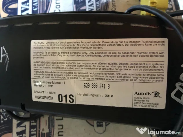 Airbag scaun stanga fata Skoda Fabia 2 2010