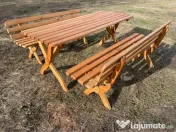 Masa cu banci pt. gradina, terasa din lemn de cires masiv. 