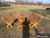Masa cu banci pt. gradina, terasa din lemn de cires masiv. 