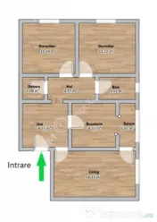Apartament decomandat 3 camere si balcon zona Vasile Aaron d 