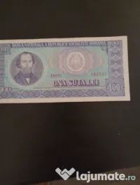 Bancnota comunistă 100 lei din 1966 