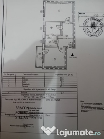 Apartament 2 Camere Pta Precista 53mp et.2 decomandat centrala termopan