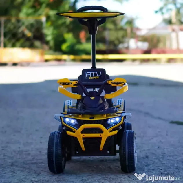 ATV electric cu maner 4 in 1, Kinderauto Hercules 35W 6V, RC #yellow
