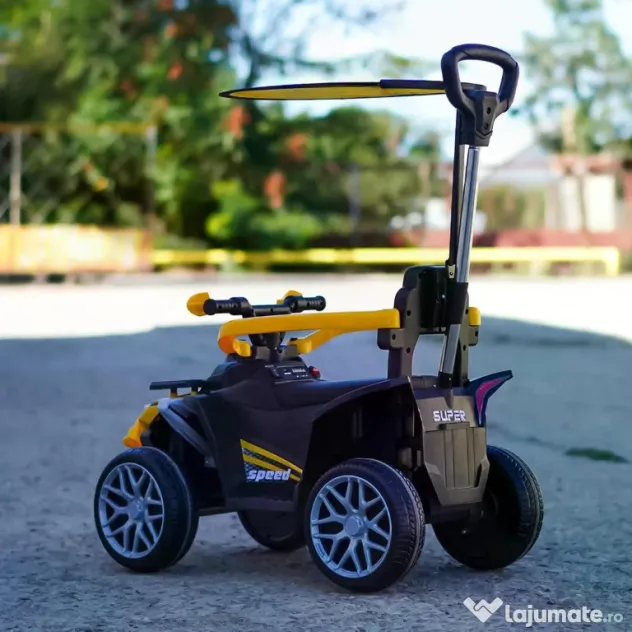 ATV electric cu maner 4 in 1, Kinderauto Hercules 35W 6V, RC #yellow