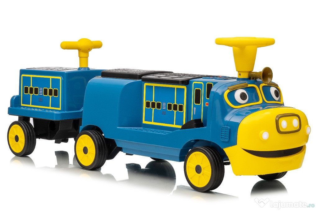 Trenulet electric CHUGGINGTON cu 2 vagoane pt. 4 copii, 4x45W 12V Blue