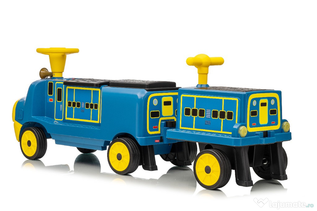 Trenulet electric CHUGGINGTON cu 2 vagoane pt. 4 copii, 4x45W 12V Blue