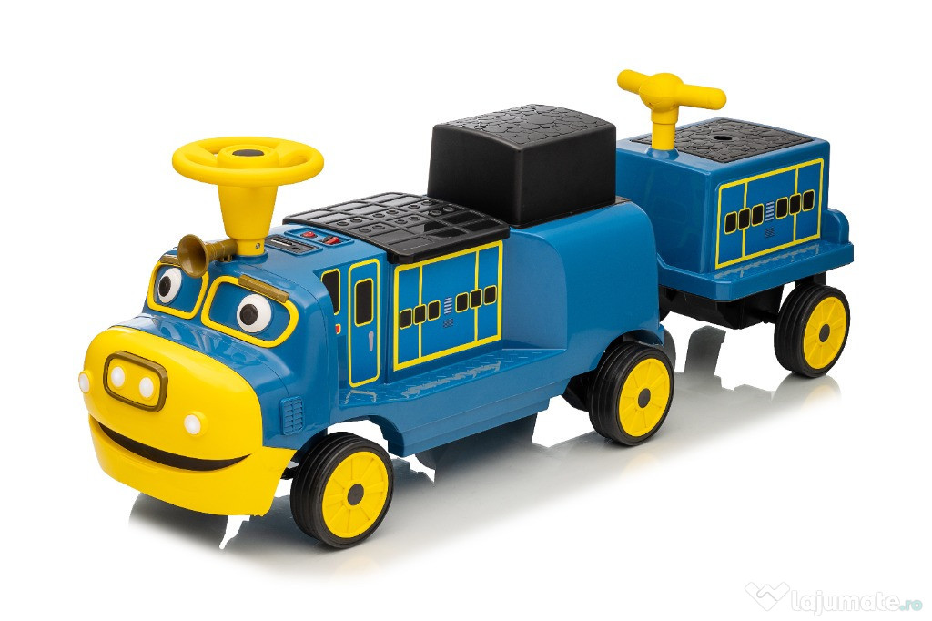 Trenulet electric CHUGGINGTON cu 2 vagoane pt. 4 copii, 4x45W 12V Blue
