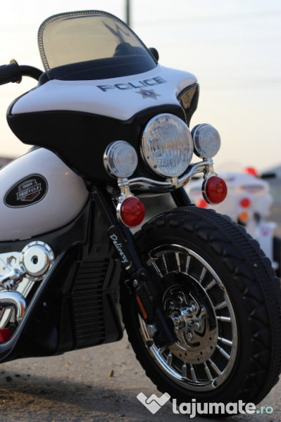 Motocicleta electrica de Politie JT568 cu 3 roti , pt. copii