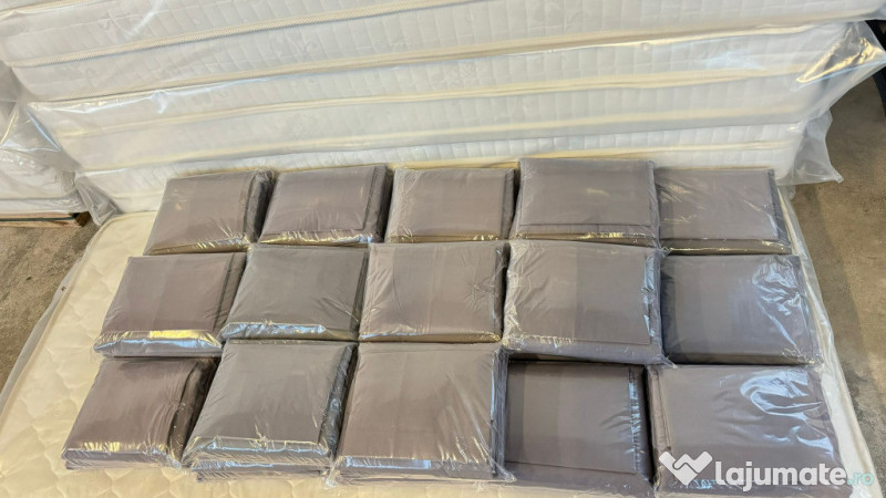 Pat metalic etajat BEL 2+2 saltele +set lenjerie complet–Super Oferta!