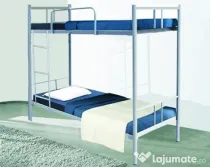 Pat etajat metalic BEL 21 LYA+2 saltele+Set complet lenjerie și pilote