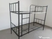 Pat etajat metalic BEL 21 LYA+2 saltele+Set complet lenjerie și pilote 