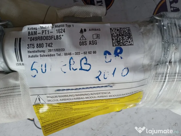 Airbag cortina dreapta Skoda Superb 2010