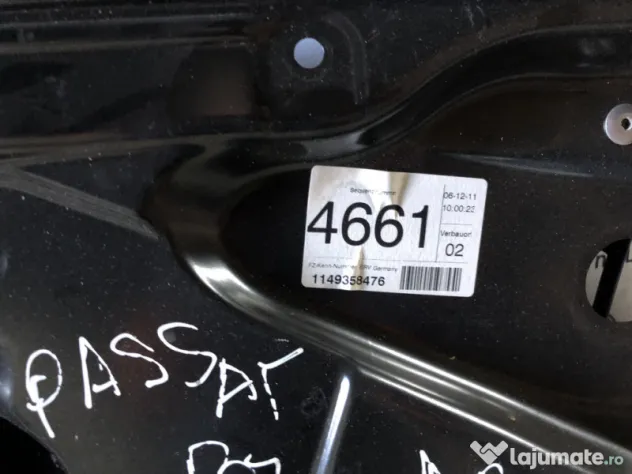 Macara geam dreapta fata Volkswagen Passat B7 2011