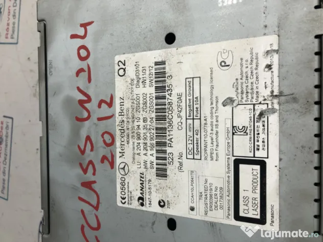 Magazie CD Mercedes C-Class W204 2012