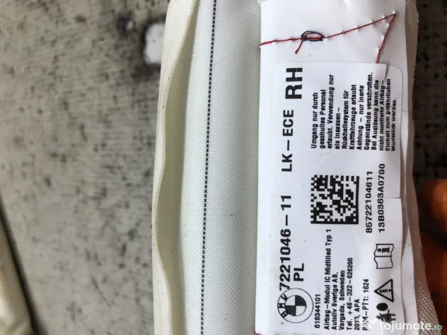 Airbag cortina dreapta BMW Seria 3 E90 2.0 Motorina 2012