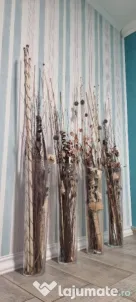 Vaza Sticla & Flori Decorative