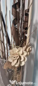 Vaza Sticla & Flori Decorative