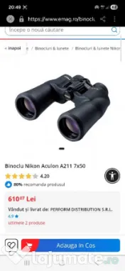 Binoclu Nikon sare foarte noua in cutia si husa lui 