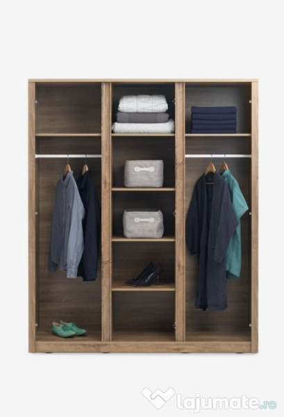 Dulap VEDDE 167x197 oglindă stejar sălbatic închis